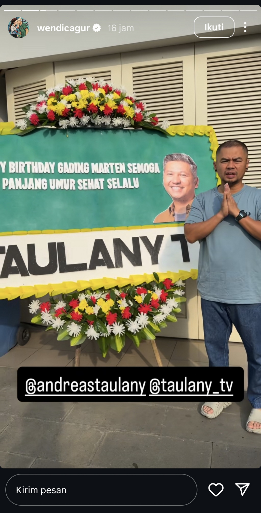 Andre Taulany Berulah Lagi, Wendi Cagur & Tora Sudiro Jadi Korban Karangan Bunga Kocaknya
