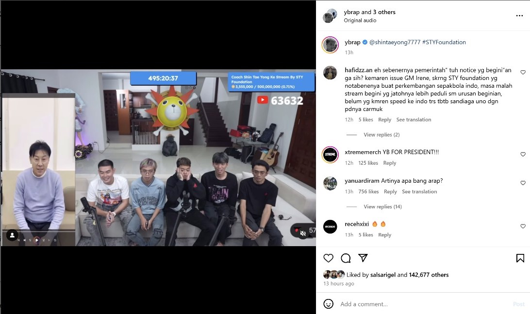 Shin Tae Yong Mendadak Nongol di Live Streaming Reza Arap, Ngapain?