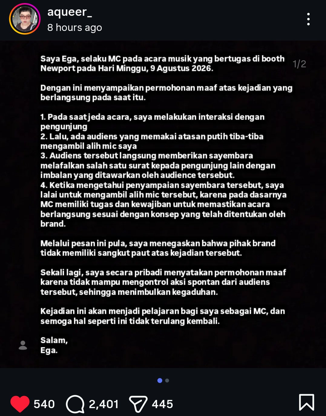 Viral Tantangan Baca Alquran Hadiah Miras, MC Booth Newport di The Sounds Project Buka Suara