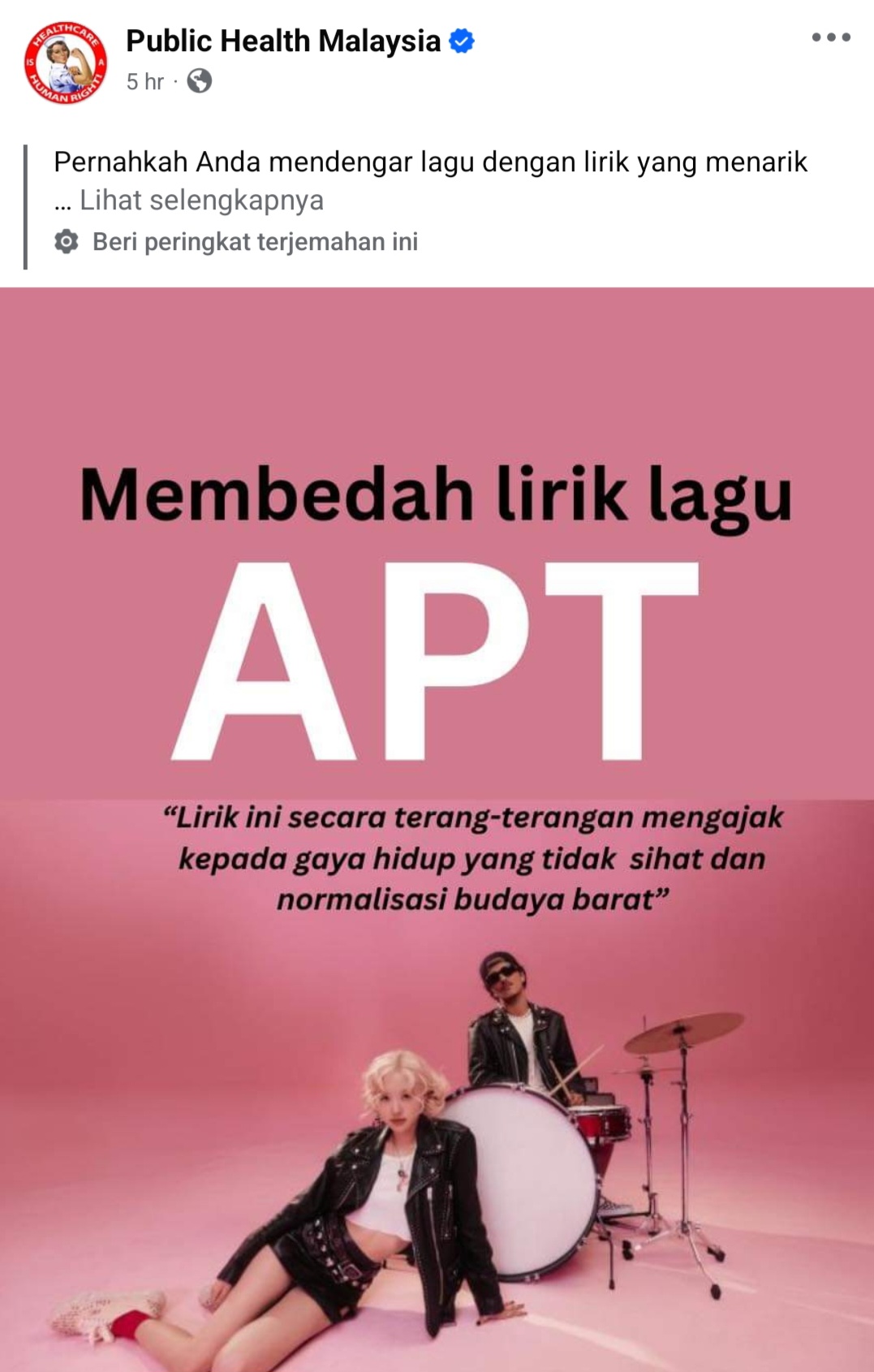Penyebab Lagu APT Rose Blackpink dan Bruno Mars Dianggap Promosikan Perilaku Buruk
