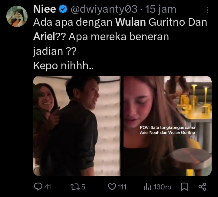 Video 16 Detik Ariel NOAH dan Wulan Guritno Viral