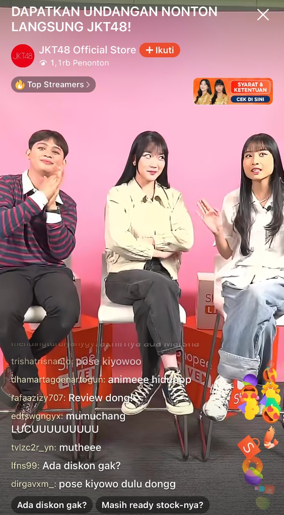 Sukses Besar! Marsha dan Muthe Meriahkan Shopee Live Streaming, Ada Undangan Nonton Langsung JKT48