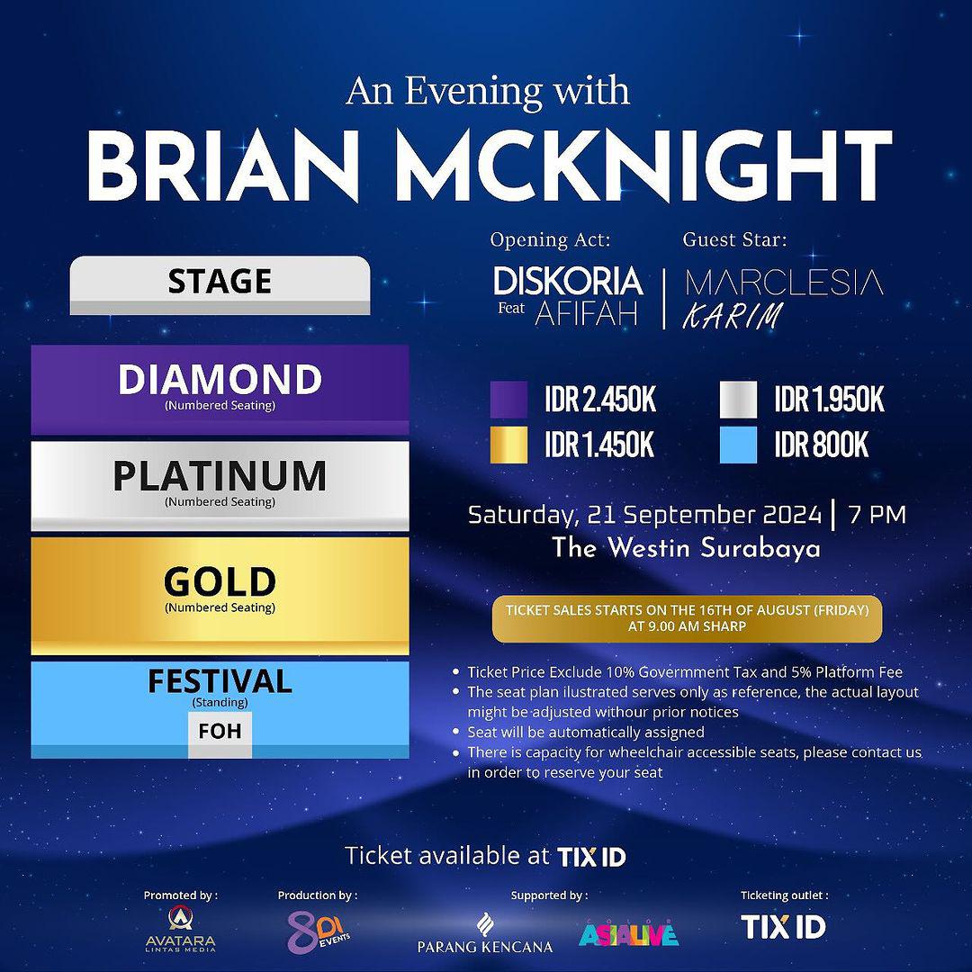 Dibuka Diskoria, Tiket Konser Brian McKnight di Indonesia Hampir Habis