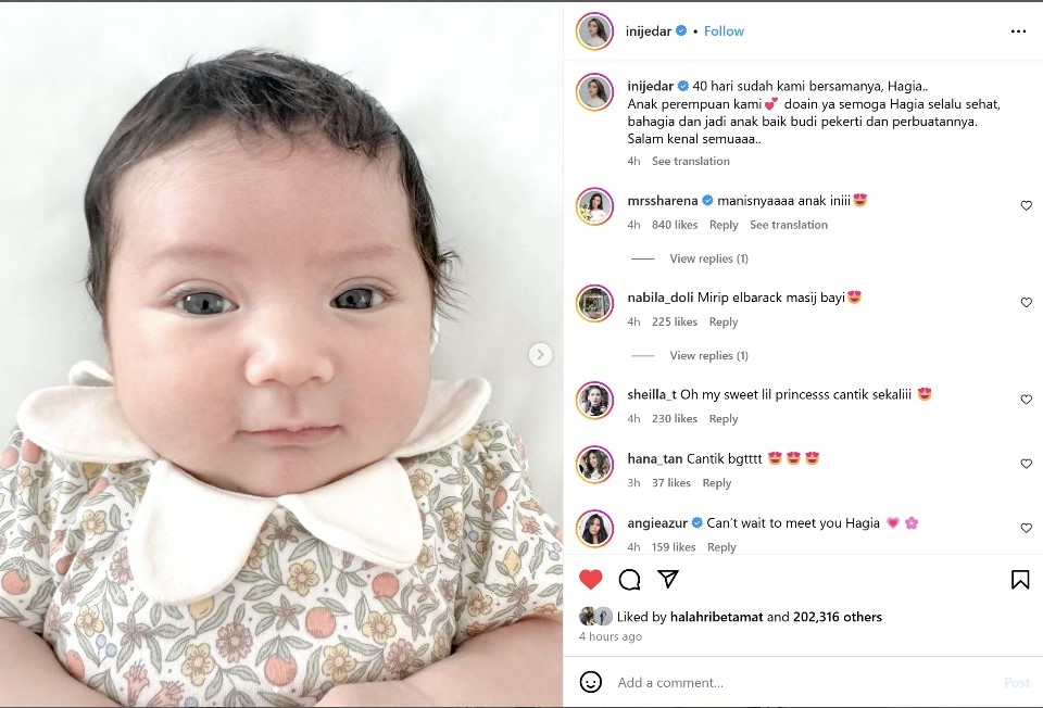 Gemas! Jessica Iskandar Akhirnya Tunjukkan Wajah Putrinya