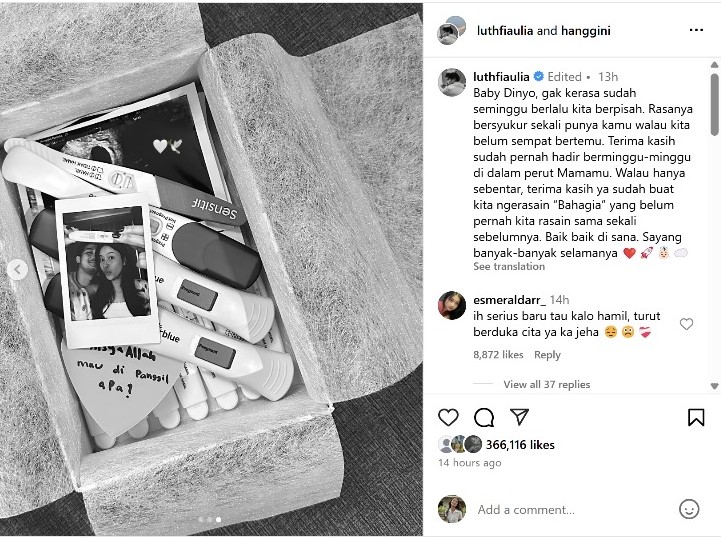 Hanggi Keguguran Anak Pertamanya