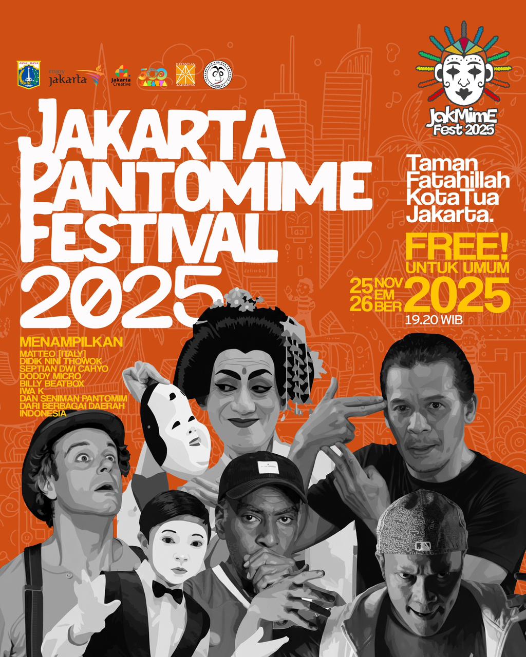 JakMime Fest 2025 Hadirkan Maestro Pantomim Indonesia hingga Iwa K