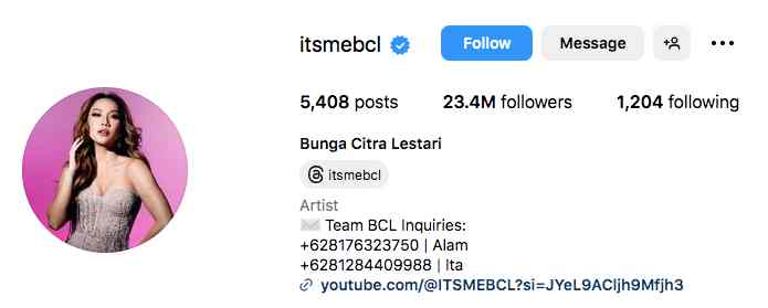 Dikabarkan Nikah dengan Tiko Hari Ini, BCL Hapus Nama Sinclair di Instagram