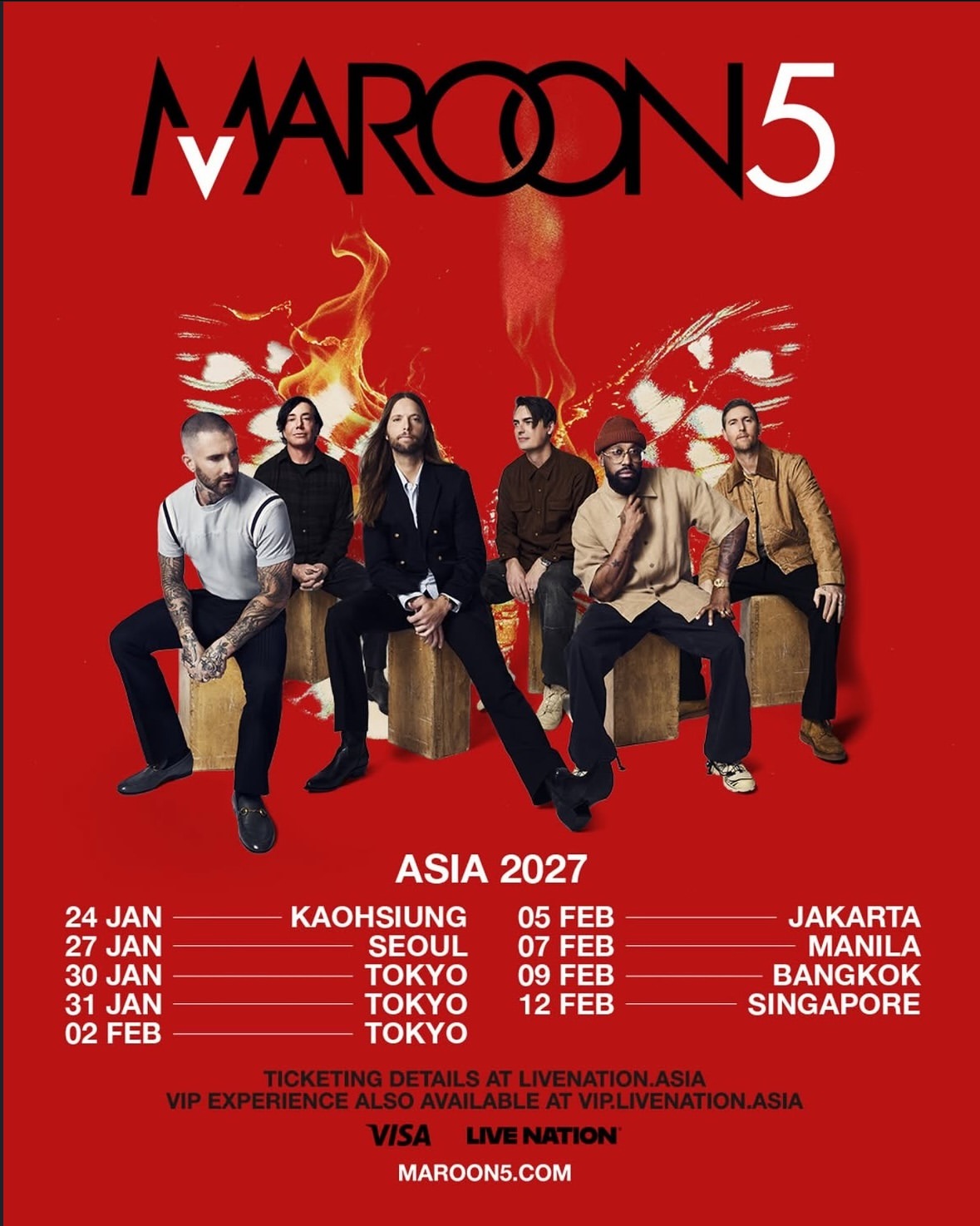 Maroon 5 Konser Lagi di Jakarta, Catat Tanggalnya!
