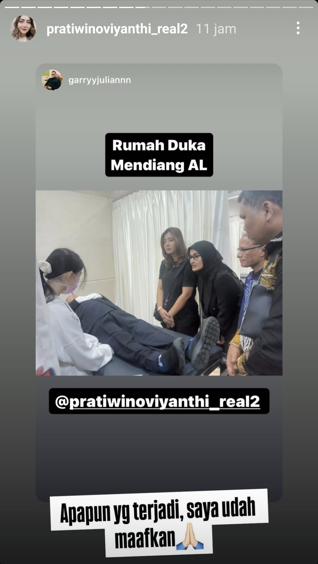 Datang ke Rumah Duka Alvin Lim, Teh Novi Berikan Maaf