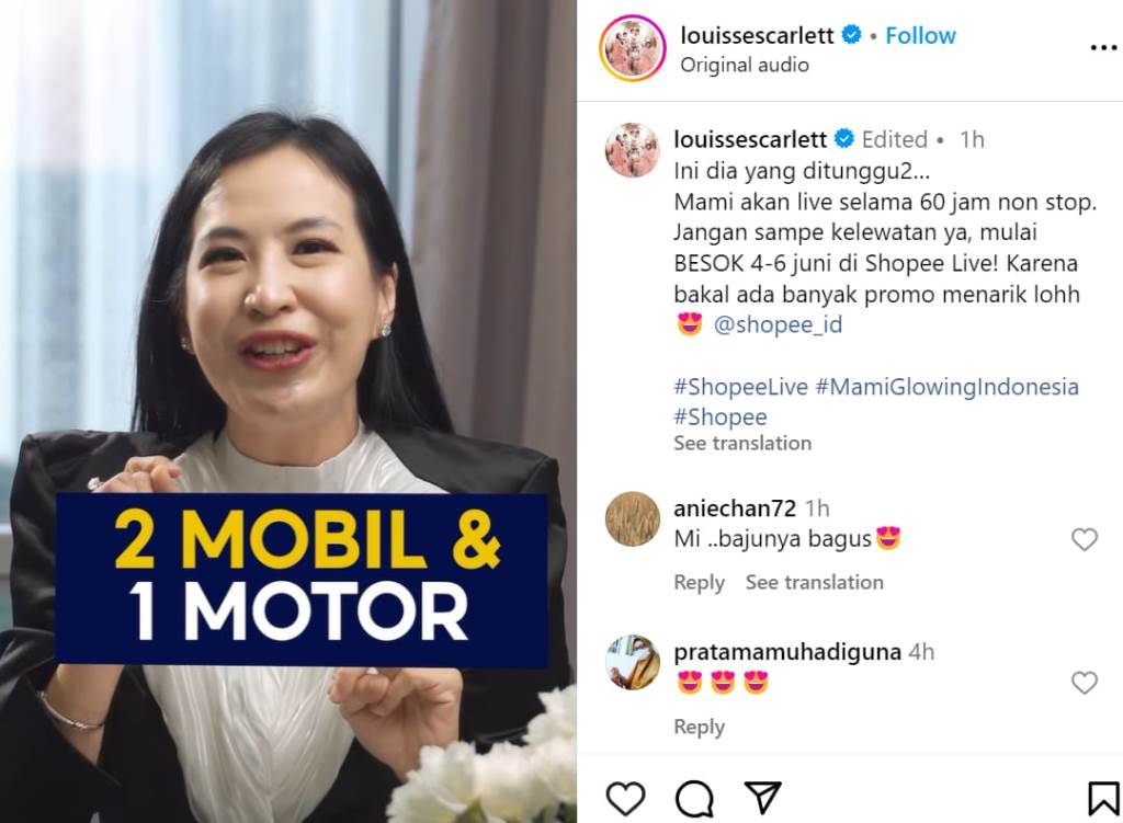 Beli Motor, Mobil Cuma Rp6 Ribu? Bisa! Ayo, Jadi yang Tercepat di Flash Sale Mami Louisse di Shopee Live Lebih dari 60 Jam!