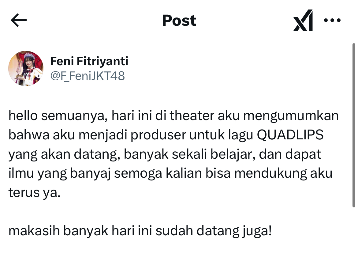 Member Quadlips Beri Pesan Menyentuh buat Fans