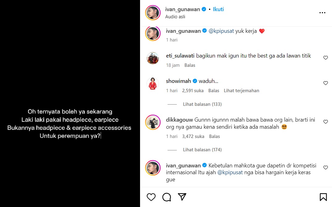 Tunjukkan Pria Pakai Barang Wanita di TV, Ivan Gunawan Sindir Balik KPI: Yuk Kerja