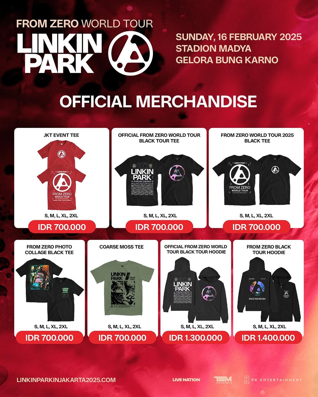 Daftar Merchandise Linkin Park yang Dijual di Stadion Madya, Termurah Rp350 Ribu