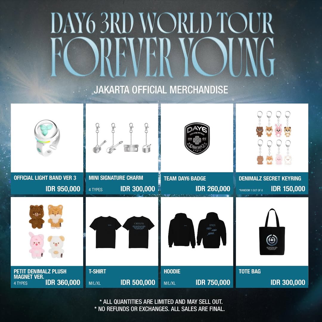 Deretan Merchandise Resmi DAY6 yang Dijual di Konser Jakarta