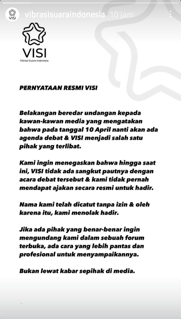 VISI dan FESMI Bantah Adanya Acara Debat Terbuka dengan AKSI Pimpinan Ahmad Dhani