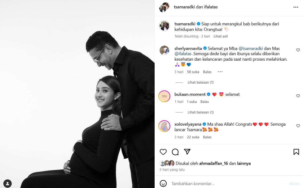 Selamat! Tsamara Amany Umumkan Hamil Anak Pertama