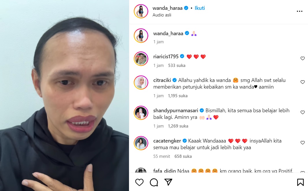 Dihujat Gegara Datang Kajian Pakai Cadar, Wanda Hara Minta Maaf Sambil Menangis