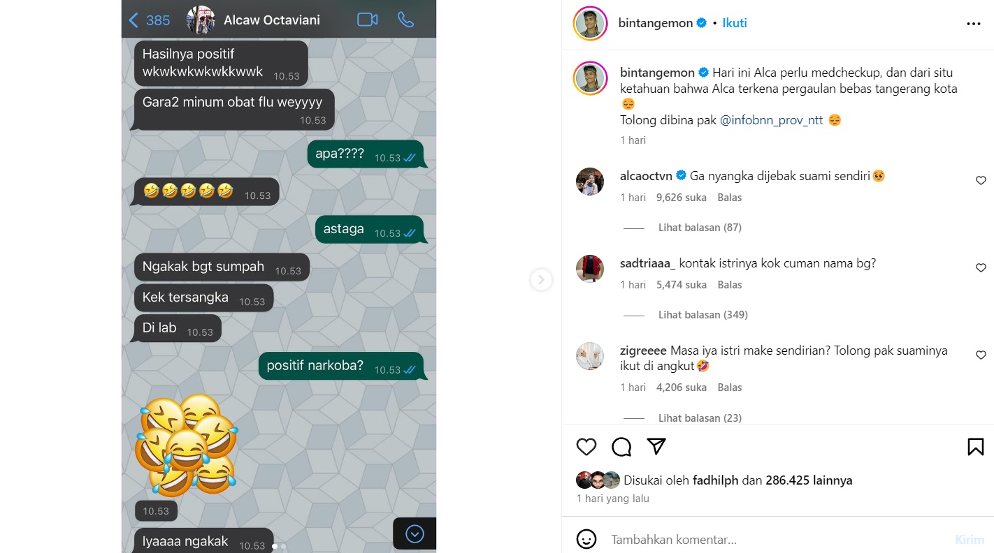 Istri Bintang Emon Positif Narkoba Gegara Minum Obat Flu, Kok Bisa?