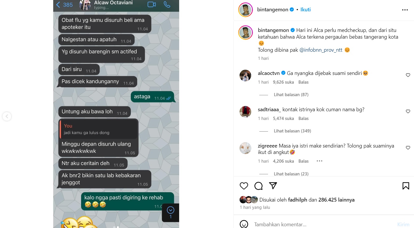 Istri Bintang Emon Positif Narkoba Gegara Minum Obat Flu, Kok Bisa?