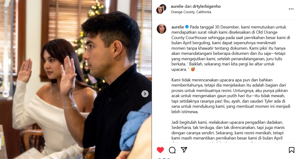 Aurelie Moeremans Bagikan Potret Pernikahan Simple dan Bermakna