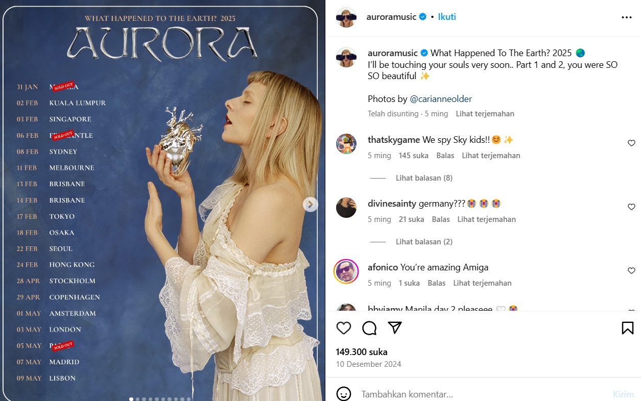 Nadin Amizah Jadi <i>Special Guest</i> Konser AURORA di Kuala Lumpur
