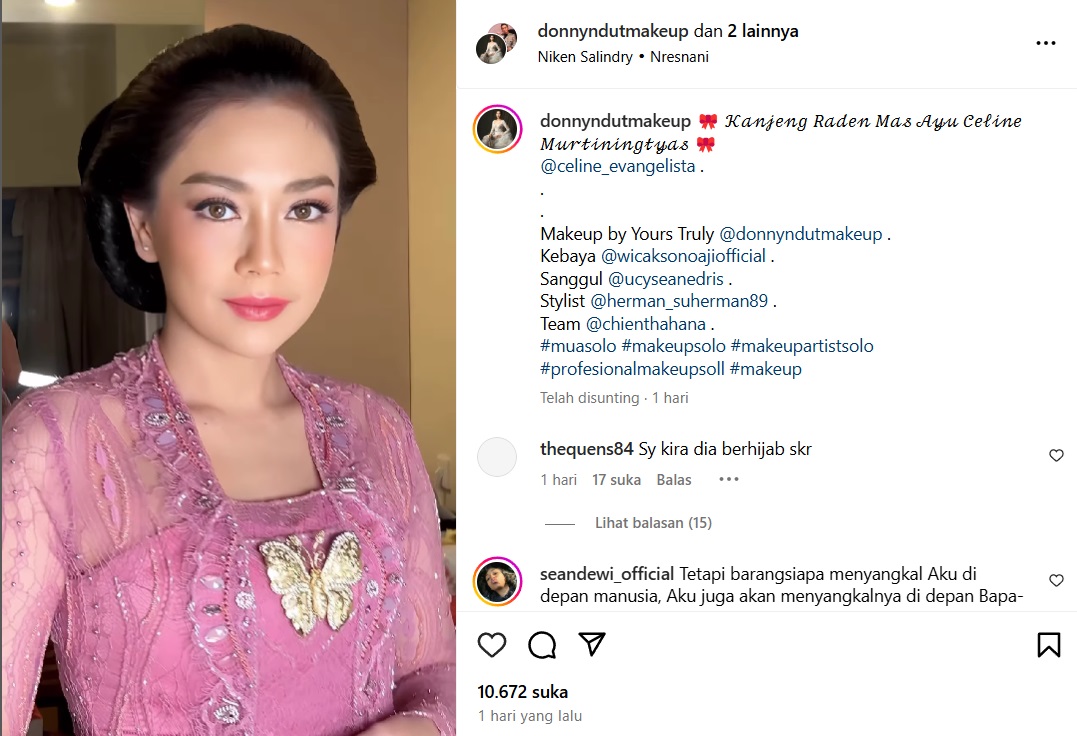 Baru Mualaf, Celine Evangelista Dapat Nama Baru dari Keraton Surakarta