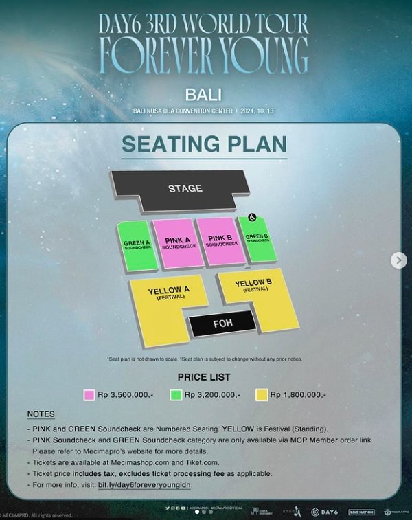 Jadwal dan Harga Tiket Konser DAY6 di 3 Kota Indonesia
