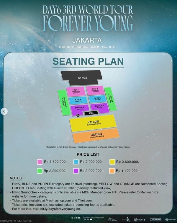 Jadwal dan Harga Tiket Konser DAY6 di 3 Kota Indonesia