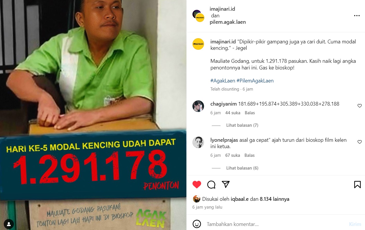 Film Agak Laen Tembus 1 Juta Penonton di Hari Keempat Penayangan