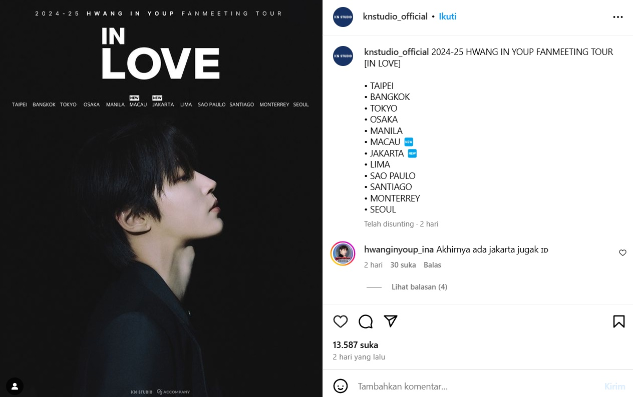 Hwang In Youp Kembali Gelar Fan Meeting di Jakarta