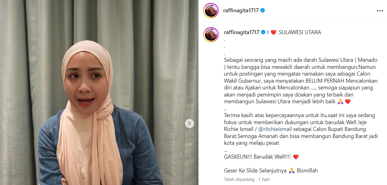 Diisukan Maju Pilkada Sultra, Nagita Slavina Buka Suara