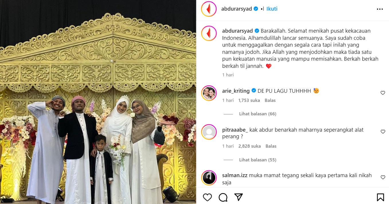 Selamat! Mamat Alkatiri Resmi Menikah dengan Nafha Firah