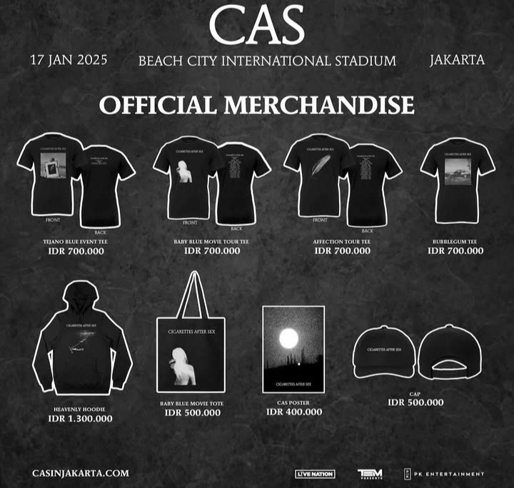 Daftar Merchandise Maroon 5 yang Dijual di JIS, Termurah Rp400 Ribu