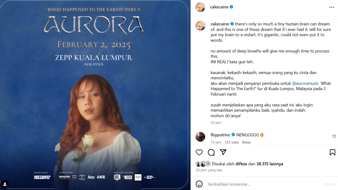 Nadin Amizah Jadi <i>Special Guest</i> Konser AURORA di Kuala Lumpur