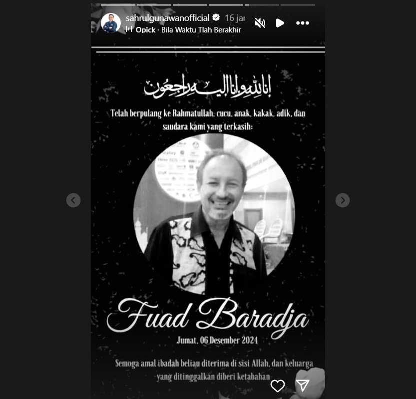 Kabar Duka, Aktor Senior Pesinetron Jin dan Jun Fuad Baradja Meninggal Dunia