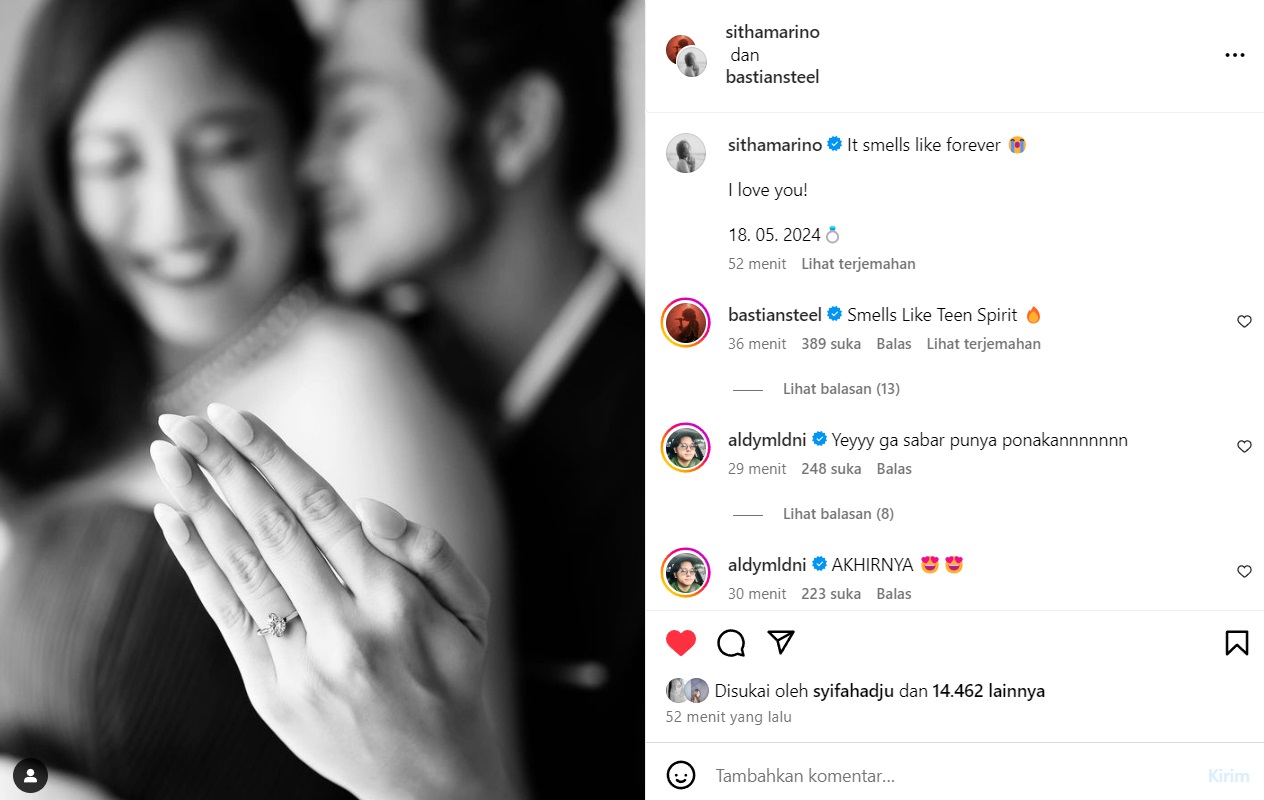 Selamat! Bastian Steel Resmi Lamar Sitha Marino