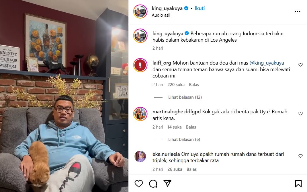 Uya Kuya Siap Bantu WNI Terdampak Kebakaran Los Angeles