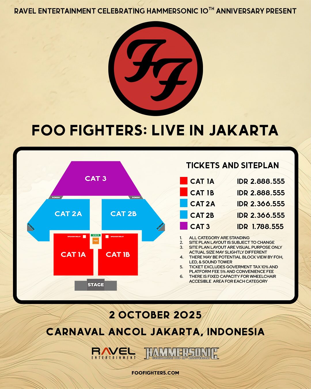 Foo Fighters Resmi Ke Jakarta, Berikut Harga Tiket Konsernya