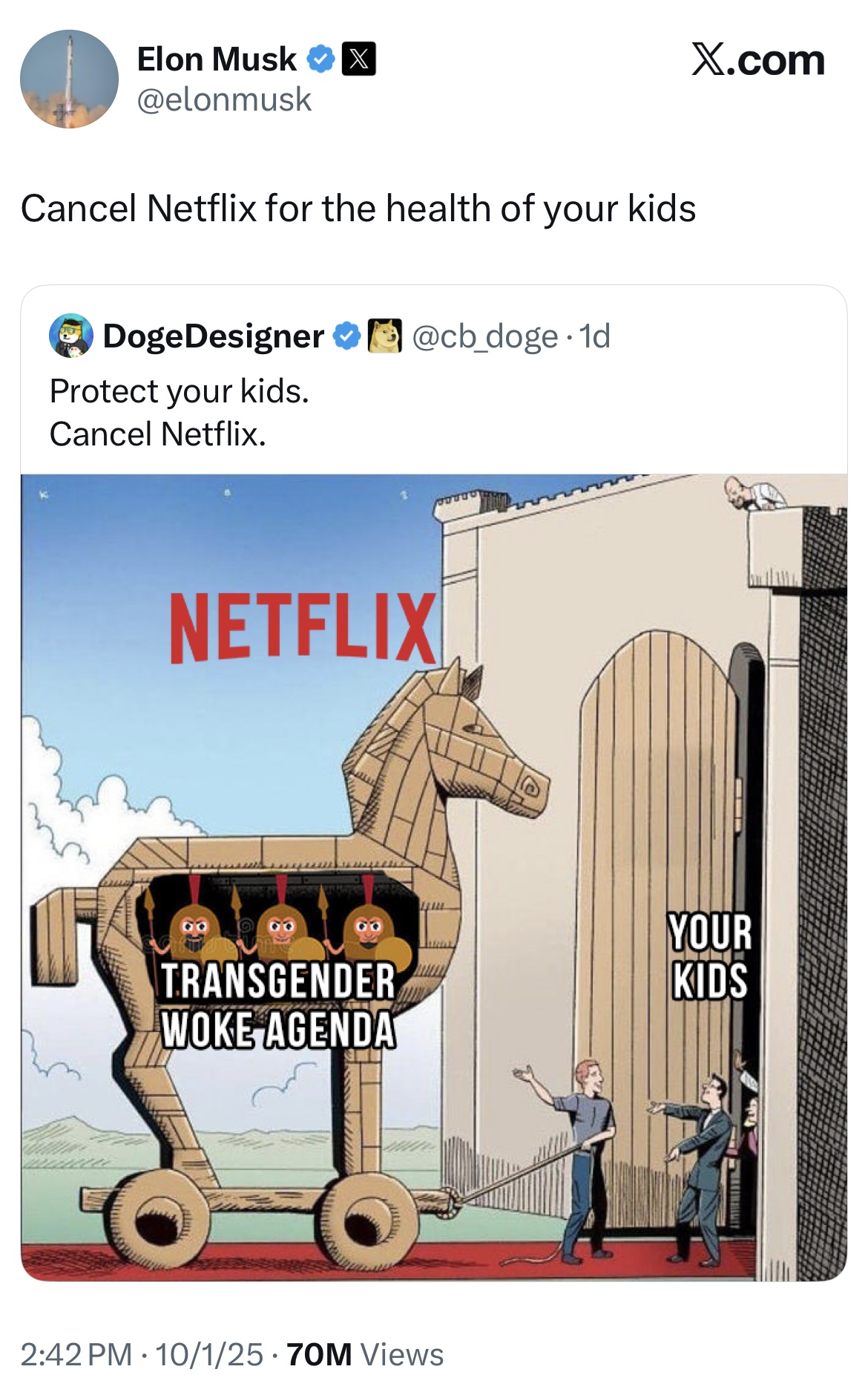 Elon Musk Serukan Boikot Netflix Karena Dinilai Dorong Agenda LGBT