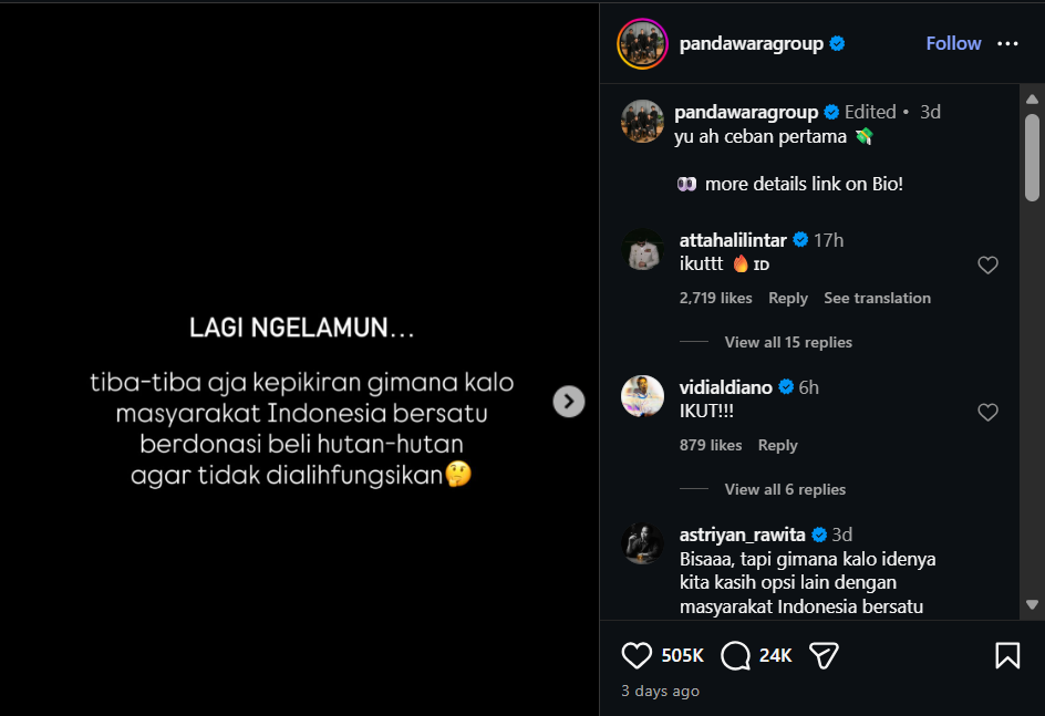 Lawan Deforestasi, Atta Halilintar dan Vidi Aldiano Siap Patungan Beli Hutan