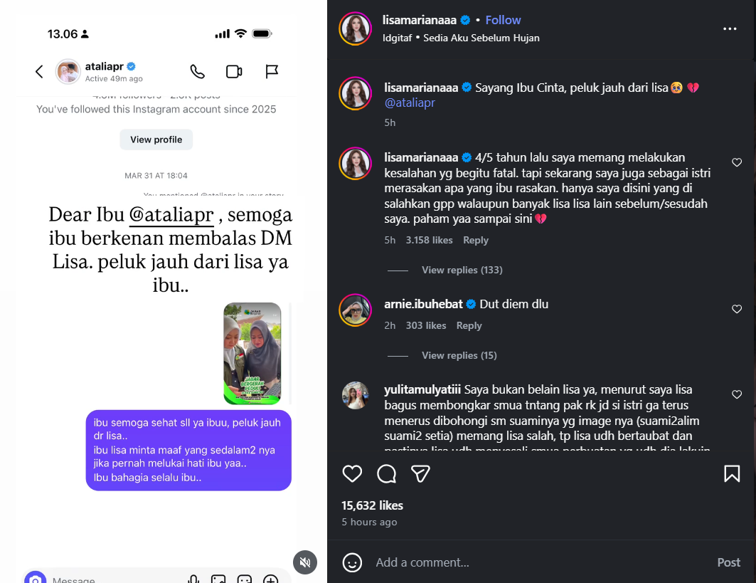 Lisa Mariana Minta Maaf ke Atalia Praratya, Akui Pernah Buat Kesalahan Fatal