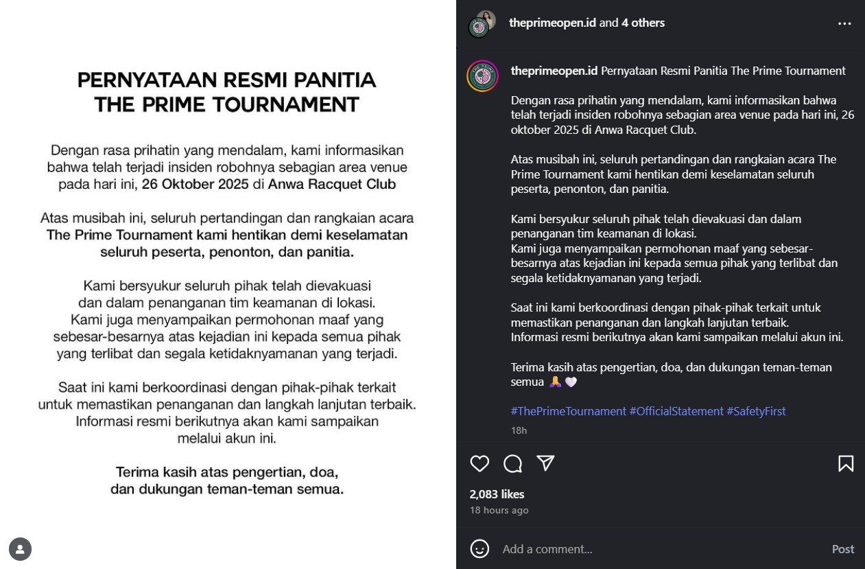 Desta dan Tasya Farasya Selamat dari Insiden Atap Lapangan Padel Meruya Ambruk