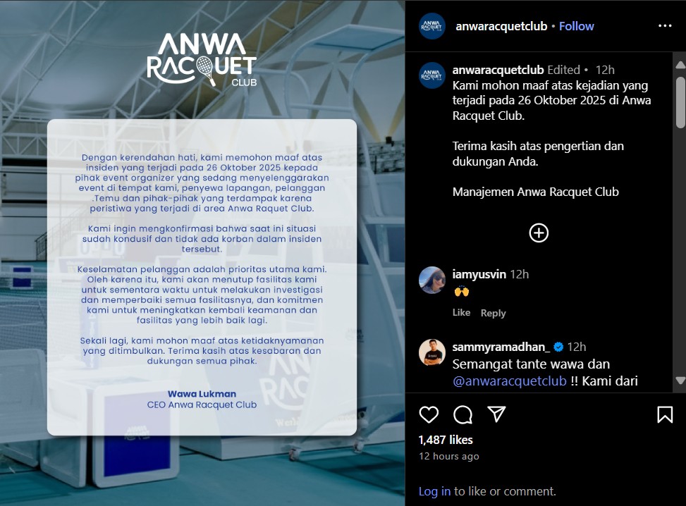 Desta dan Tasya Farasya Selamat dari Insiden Atap Lapangan Padel Meruya Ambruk