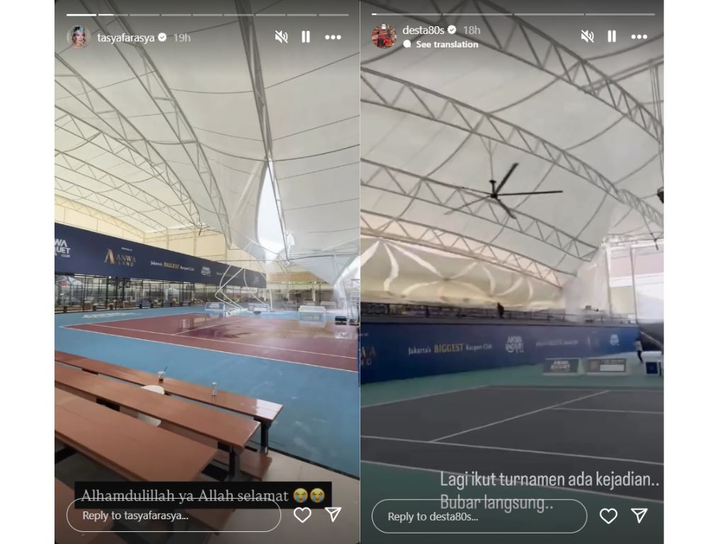 Desta dan Tasya Farasya Selamat dari Insiden Atap Lapangan Padel Meruya Ambruk