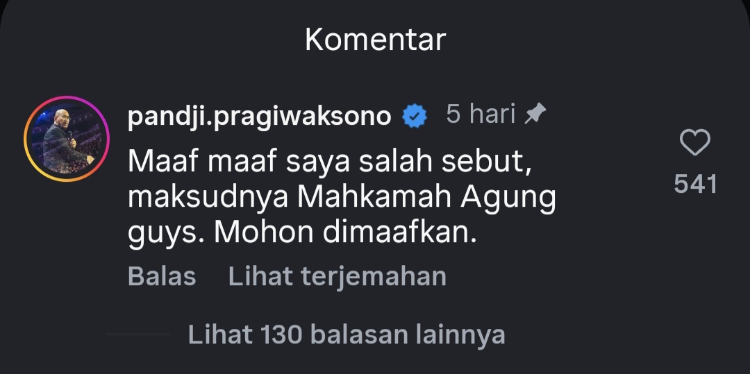Salah Sebut Kejagung soal Temuan Rp1 Triliun, Pandji Pragiwaksono Minta Maaf