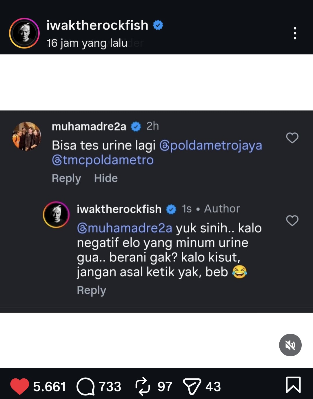 Dituduh Pakai Narkoba, Iwa K Tantang Warganet yang Minta Tes Urine