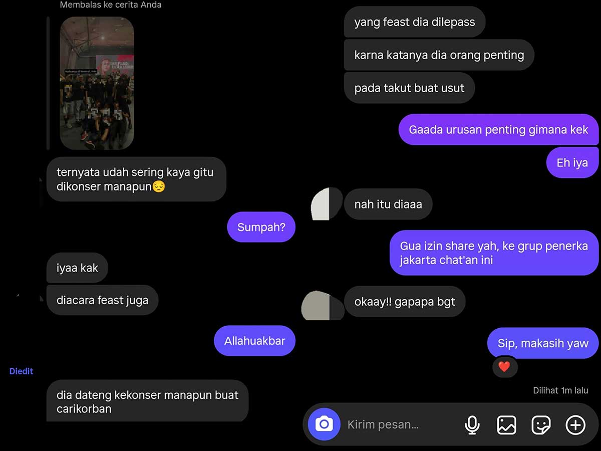 Terjadi Pelecehan di Konser Tribute to Andrie Yunus