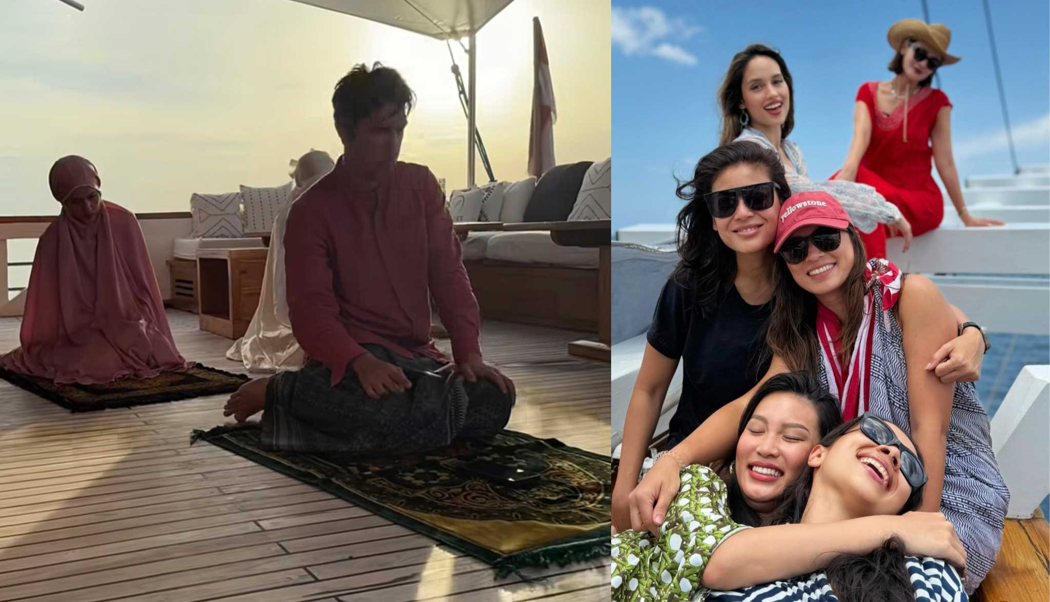 Lebaran di Tengah Laut! Luna Maya dan Maxime Bouttier Salat Id di Kapal Bareng Cinta Laura