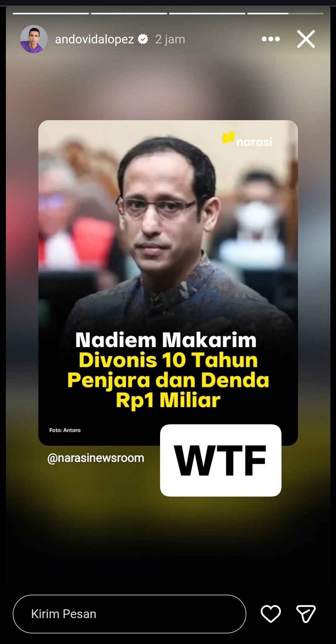 Nadiem Makarim Divonis 10 Tahun Penjara Kasus Chromebook, Ini Reaksi Sederet Artis