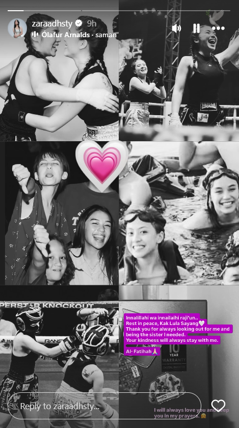 Lula Lahfah Meninggal Dunia, Adhisty Zara Kenang Momen Tanding Tinju Bersama